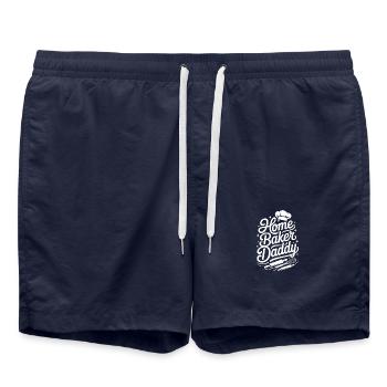 Super Bäcker Papas Club Papa backt am besten - Badeshorts - French Navy - Vorne - AI Model Male 185 light (185cm)