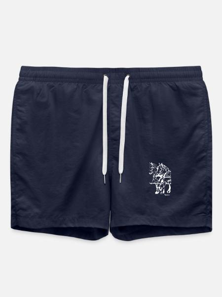 gespannkaltblutweiss - Badeshorts - French Navy