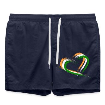 Herz Bürste Flagge Indien Design Neu Vektor Fahne - Badeshorts - French Navy - Vorne - AI Model Male 185 light (185cm)