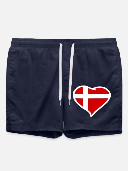Denmark heart flag - Swim Trunks - french navy