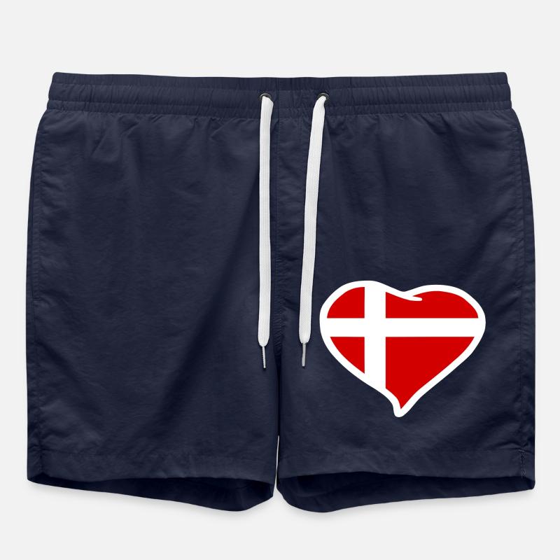 Denmark heart flag - Swim Trunks - french navy
