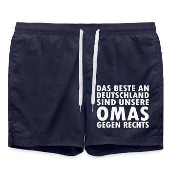 omas gegen rechts - Badeshorts - French Navy - Vorne - AI Model Male 185 light (185cm)