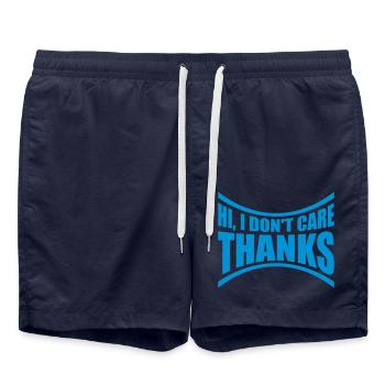 Hi I don't care - Swim Trunks - french navy - Front - AI Model Male 185 light (185cm)