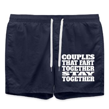 Liebespaar Verlobung Geschenk Valentinstag Partner - Badeshorts - French Navy - Vorne - AI Model Male 185 light (185cm)