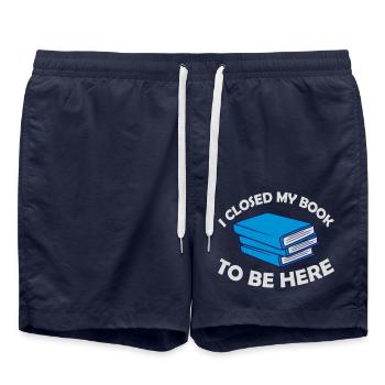 I closed my book - Swim Trunks - french navy - Front - AI Model Male 185 light (185cm)