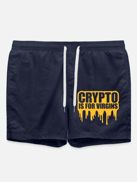 crypto is for virgins - Swim Trunks - french navy