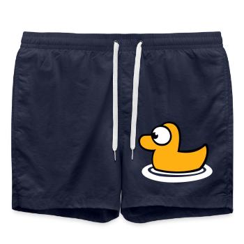 Badeente Quietscheente Wasser Vogel süß niedlich - Badeshorts - French Navy - Vorne - AI Model Male 185 light (185cm)