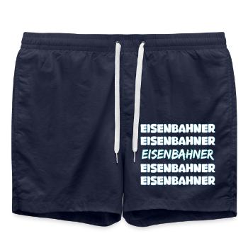 Cheminot en tant que travail - Short de bain - bleu marine - Devant - AI Model Male 185 light (185cm)