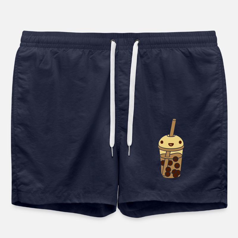 Anime Face Bubble Tea - Swim Trunks - french navy