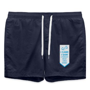 Je suis venu voir oublier - Short de bain - bleu marine - Devant - AI Model Male 185 light (185cm)