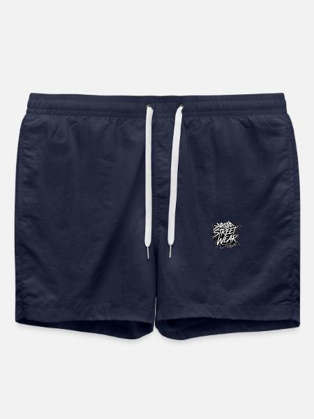 Streetwear-Logo Stern Planet weiß umreißt fette 2k - Badeshorts - French Navy