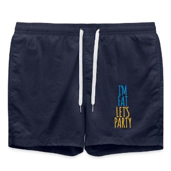 im fat lets party - Badeshorts - French Navy - Vorne - AI Model Male 185 light (185cm)