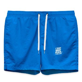 Just Peace - I only want peace - nothing more - Swim Trunks - cobalt blue - Front