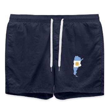 Argentina Wall Map Flag - Swim Trunks - french navy - Front - AI Model Male 185 light (185cm)