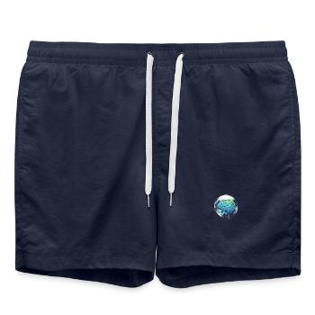 Cerveau bleu-vert : harmonie et vitalité mentale - Short de bain - bleu marine - Devant - AI Model Male 185 light (185cm)