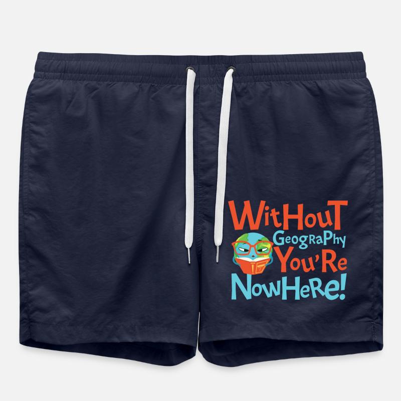 Without Geography You're Nowhere - Swim Trunks - french navy