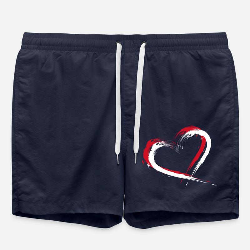 Indonesia Flag Heart - Swim Trunks - french navy