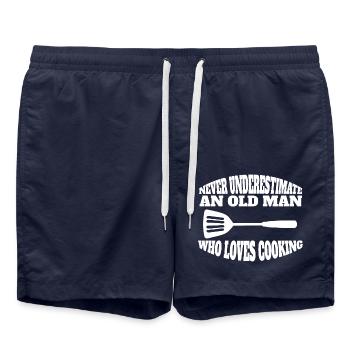 Cooking Cook Funny Baker Gift Hobby Chef - Swim Trunks - french navy - Front - AI Model Male 185 light (185cm)