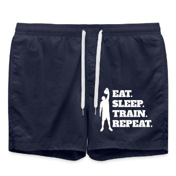 Fitness Strength Training Athlètes Muscle Bodybuilder - Short de bain - bleu marine - Devant - AI Model Male 185 light (185cm)