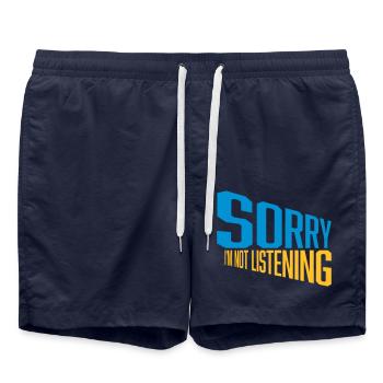 sorry in not listening - Swim Trunks - french navy - Front - AI Model Male 185 light (185cm)