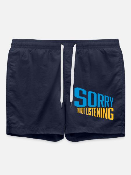 désolé de ne pas écouter - Short de bain - bleu marine