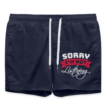 sorry in not listening - Swim Trunks - french navy - Front - AI Model Male 185 light (185cm)