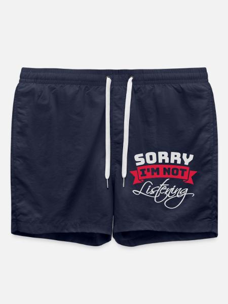 désolé de ne pas écouter - Short de bain - bleu marine