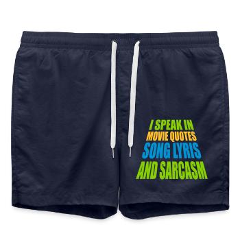 speak lyrics and sarcasm - Swim Trunks - french navy - Front - AI Model Male 185 light (185cm)