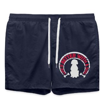 mieux avec un chien - Short de bain - bleu marine - Devant - AI Model Male 185 light (185cm)