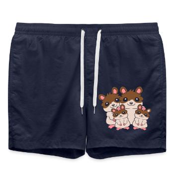 Enfants sympathiques de la famille de hamsters - Short de bain - bleu marine - Devant - AI Model Male 185 light (185cm)