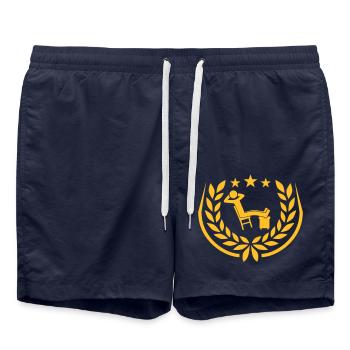 Icon man relaxes laurel wreath - Swim Trunks - french navy - Front - AI Model Male 185 light (185cm)