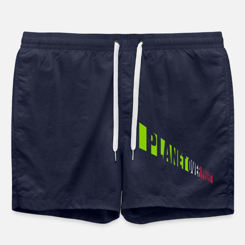 planet over profit quote - Swim Trunks - french navy