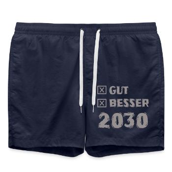 Année 2030 - Short de bain - bleu marine - Devant - AI Model Male 185 light (185cm)