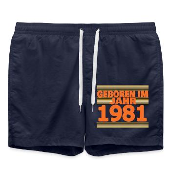 Jahre 1981 - Badeshorts - French Navy - Vorne - AI Model Male 185 light (185cm)