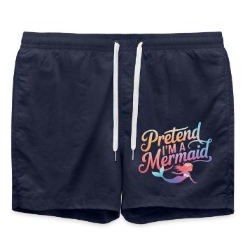 Mermaid Fable Mermaids Fairy Tale - Swim Trunks - french navy - Front - AI Model Male 185 light (185cm)