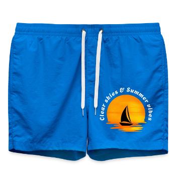 Clear skies & Summer vibes - Swim Trunks - cobalt blue - Front