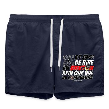 Et moi de rire en breton - Short de bain - bleu marine - Devant - AI Model Male 185 light (185cm)