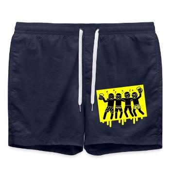 Party Vacation Beach Booze - Swim Trunks - french navy - Front - AI Model Male 185 light (185cm)