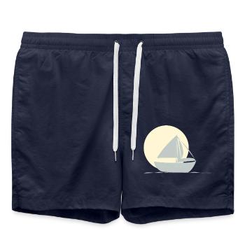 Segeln mit dem Boot - Badeshorts - French Navy - Vorne - AI Model Male 185 light (185cm)