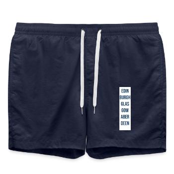Scotland Lovers : Edinburgh Aberdeen Glasgow - Swim Trunks - french navy - Front - AI Model Male 185 light (185cm)