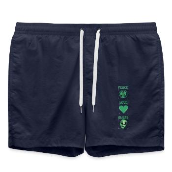 Peace Love Aliens - Badeshorts - French Navy - Vorne - AI Model Male 185 light (185cm)