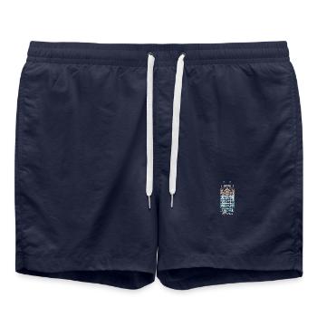 Rotterdam, Weißes Haus am Alten Hafen, Niederlande - Badeshorts - French Navy - Vorne - AI Model Male 185 light (185cm)