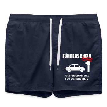 Führerschein Prüfung in der Fahrschule bestanden! - Badeshorts - French Navy - Vorne - AI Model Male 185 light (185cm)