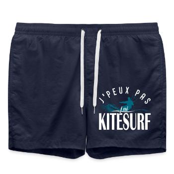 Je peux pas j'ai KITESURF - Short de bain - bleu marine - Devant - AI Model Male 185 light (185cm)
