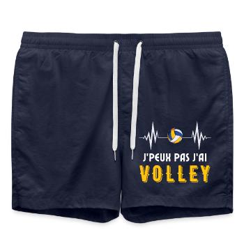 Volley - Short de bain - bleu marine - Devant - AI Model Male 185 light (185cm)