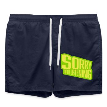 sorry im not listening - Badeshorts - French Navy - Vorne - AI Model Male 185 light (185cm)