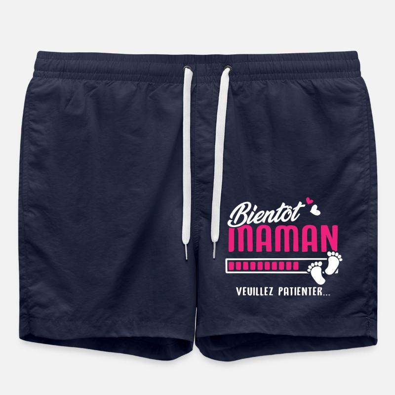 bientôt maman veuillez patienter - Short de bain - bleu marine
