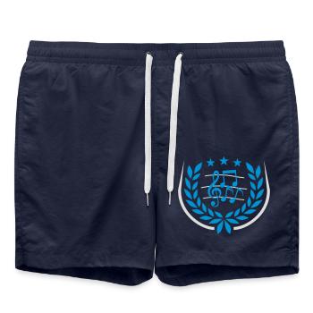 Musik Noten Notenschlüssel Lorbeerkranz - Badeshorts - French Navy - Vorne - AI Model Male 185 light (185cm)