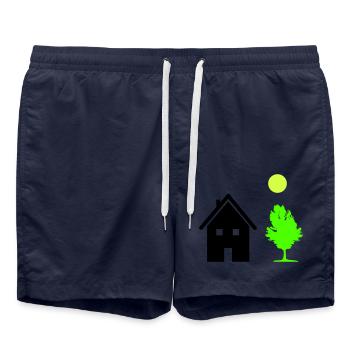 Arbre de maison - Short de bain - bleu marine - Devant - AI Model Male 185 light (185cm)