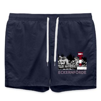 Leuchtturm Eckernförde - Badeshorts - French Navy - Vorne - AI Model Male 185 light (185cm)
